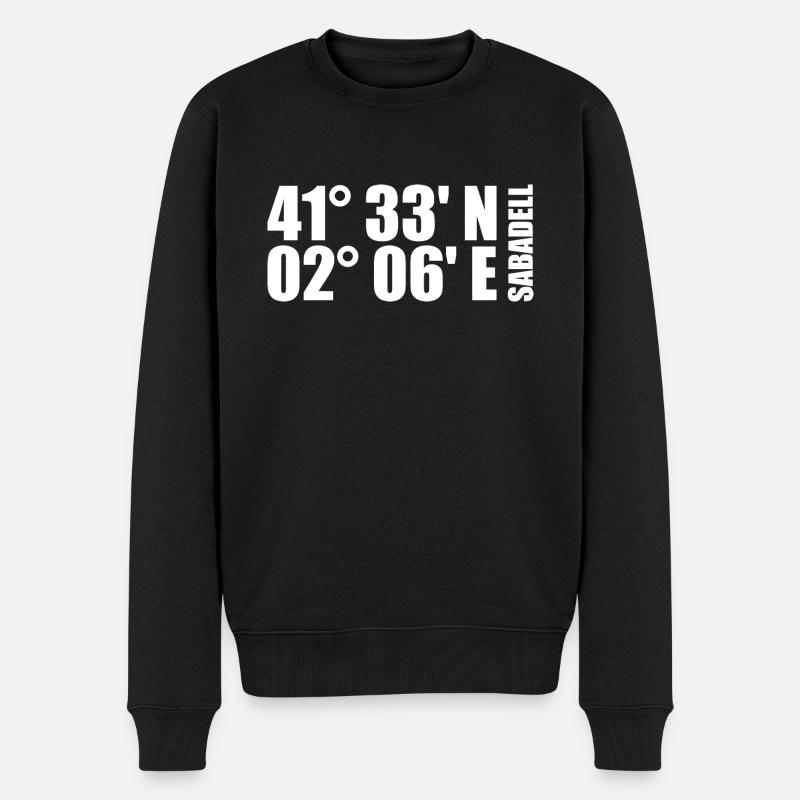 Sabadell Koordinaten - Männer Premium Bio Pullover - Schwarz
