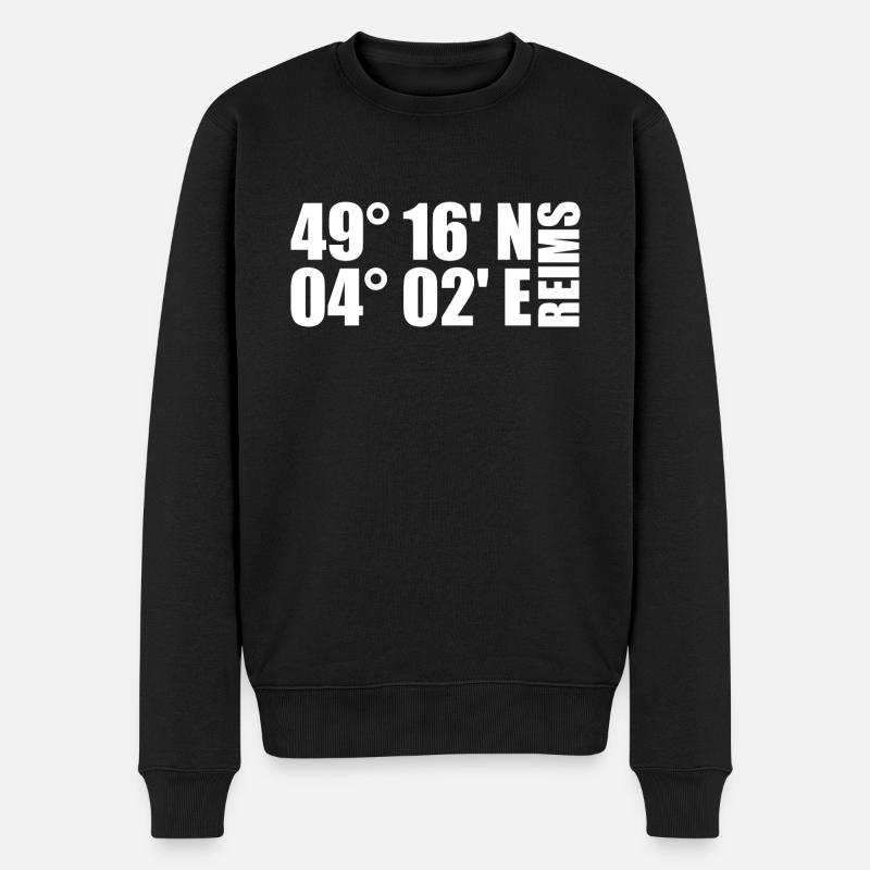 Coordonnées de Reims - Pull Premium bio Homme - noir