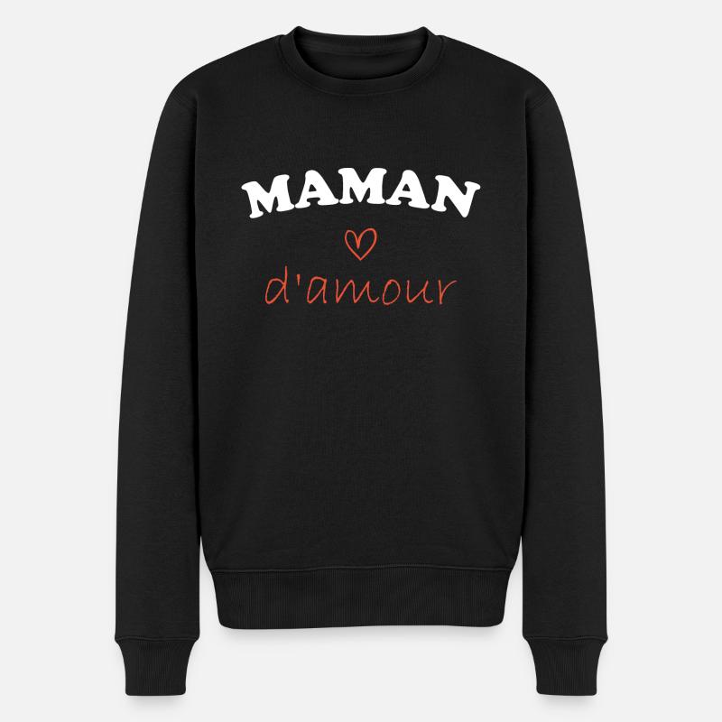 Liebe Mama - Männer Premium Bio Pullover - Schwarz