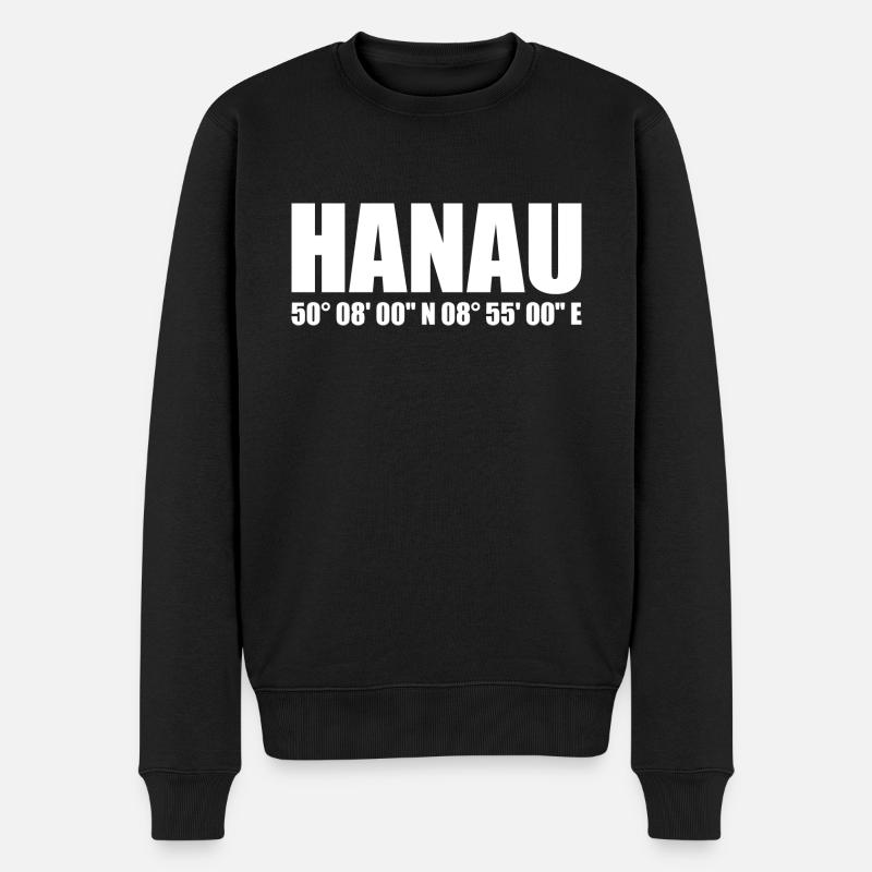 Hanau Koordinaten - Männer Premium Bio Pullover - Schwarz