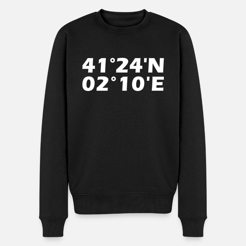Barcelona Koordinaten - Männer Premium Bio Pullover - Schwarz