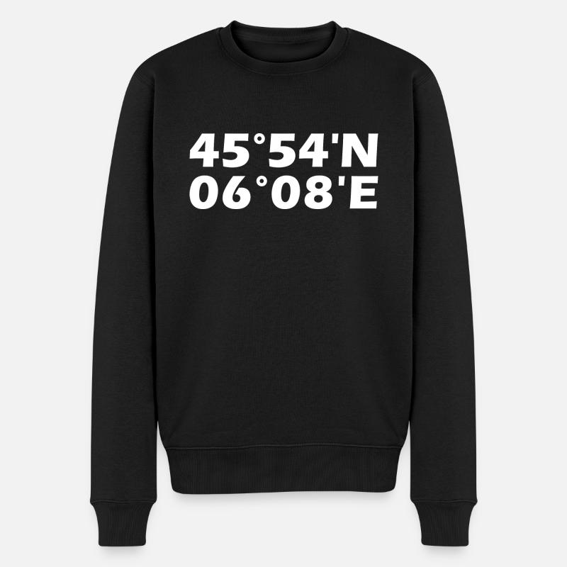 Coordonnées d’Annecy - Pull Premium bio Homme - noir