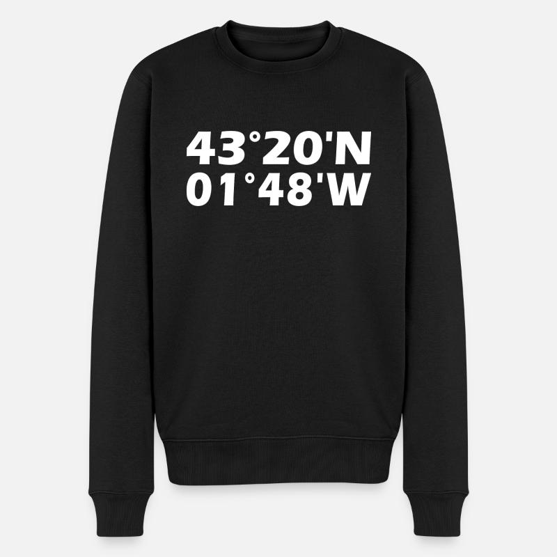 Coordonnées d’Irun - Pull Premium bio Homme - noir