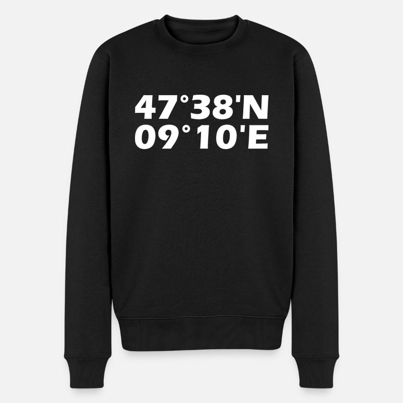 Coordonnées de Kreuzlingen - Pull Premium bio Homme - noir