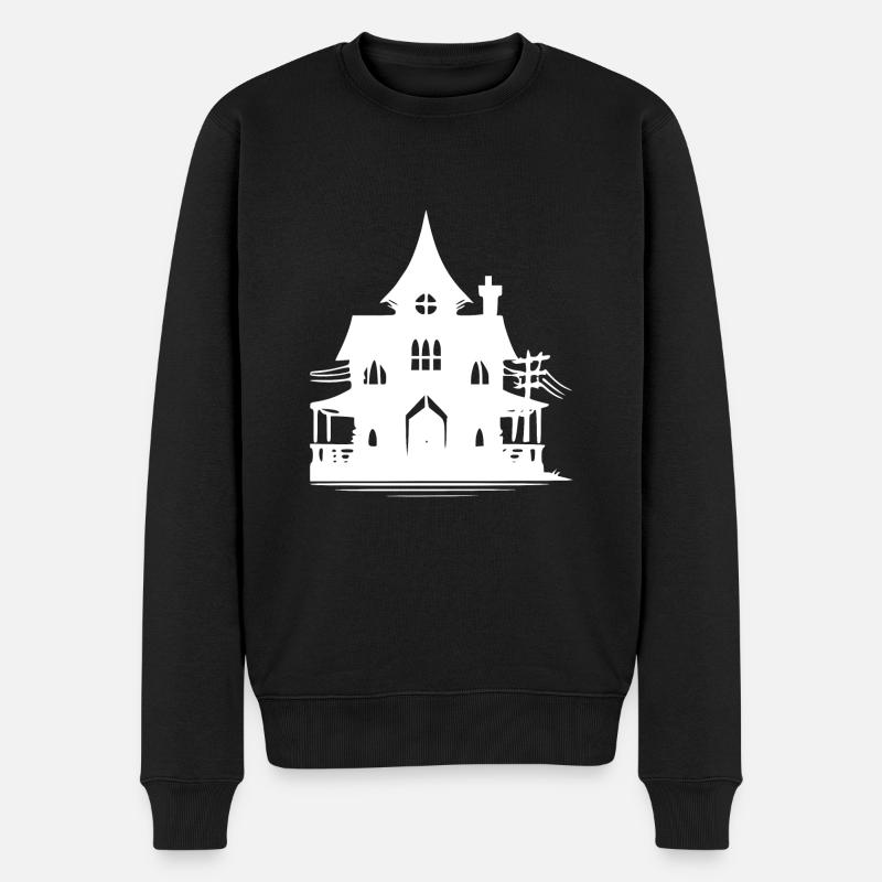 Vieille maison hantée d’Halloween abandonnée - Pull Premium bio Homme - noir