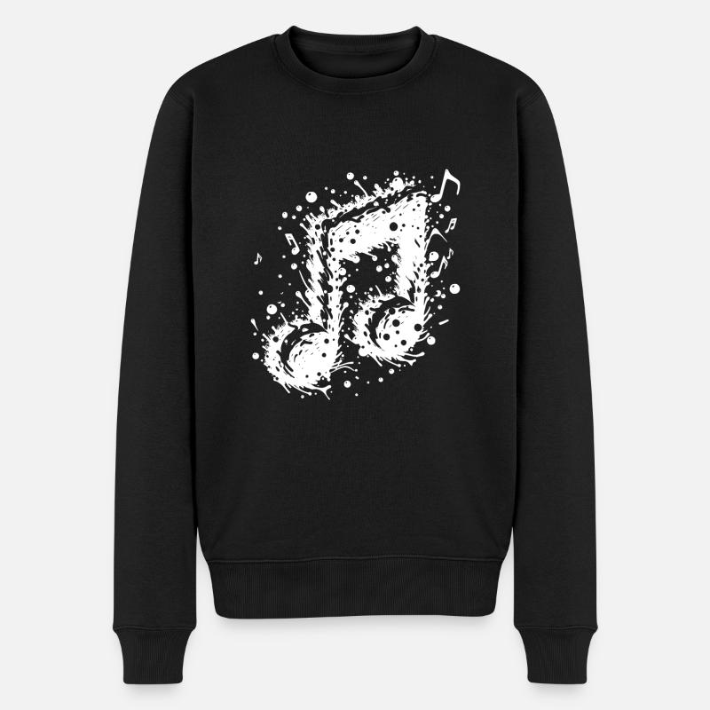 Schwingende Musik Note Splash Tattoo - Männer Premium Bio Pullover - Schwarz
