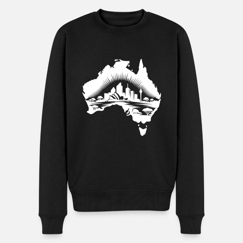 Continent australien paysage tatouage Sytyle - Pull Premium bio Homme - noir