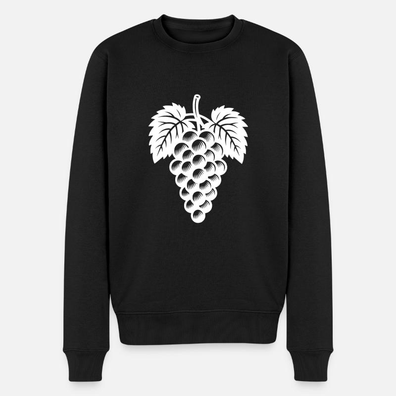 Raisins Raisins et feuilles - Pull Premium bio Homme - noir