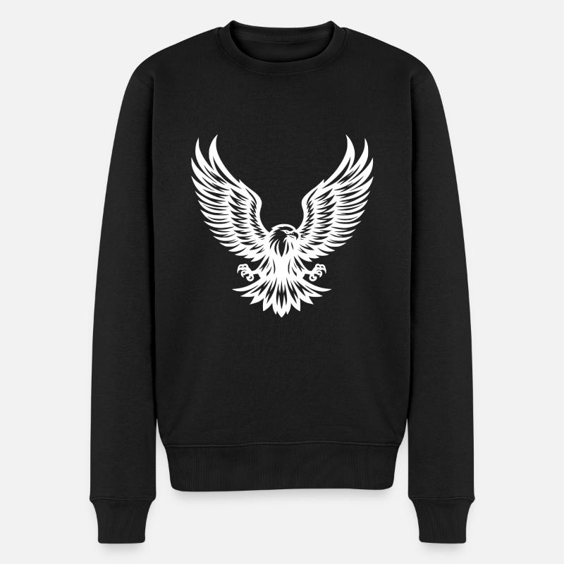 Aigle puissant aux griffes écartées - Pull Premium bio Homme - noir