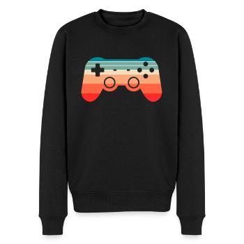 Gamer Gaming Gamepad - Männer Premium Bio Pullover - Schwarz - Vorne - Nico (187cm)