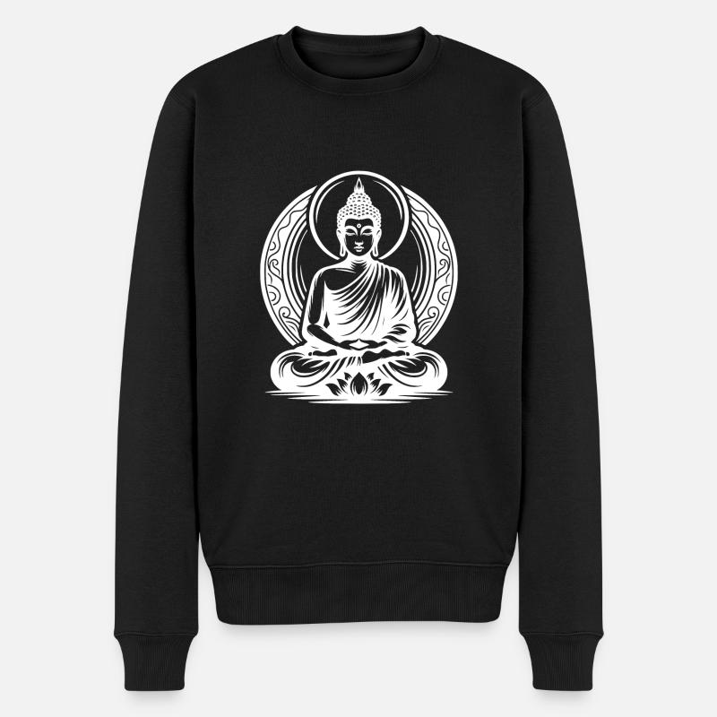 Méditation Yoga Bouddha Méditation de pleine conscience - Pull Premium bio Homme - noir
