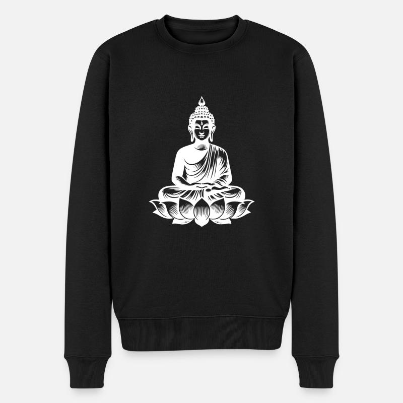 Repos Bouddha Concentration Yoga Méditation - Pull Premium bio Homme - noir