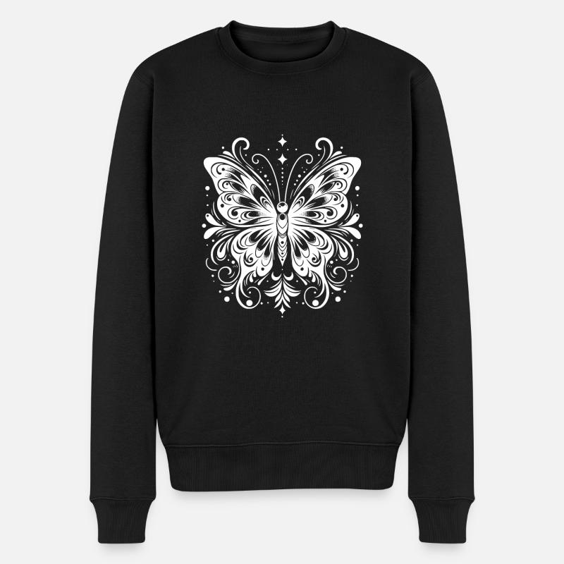 Joyeux enfants papillon encres style - Pull Premium bio Homme - noir