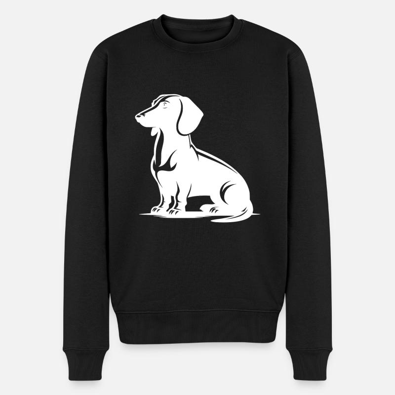 Treuer Dackel stilvolle Jagdhund Hundesilhouette - Männer Premium Bio Pullover - Schwarz