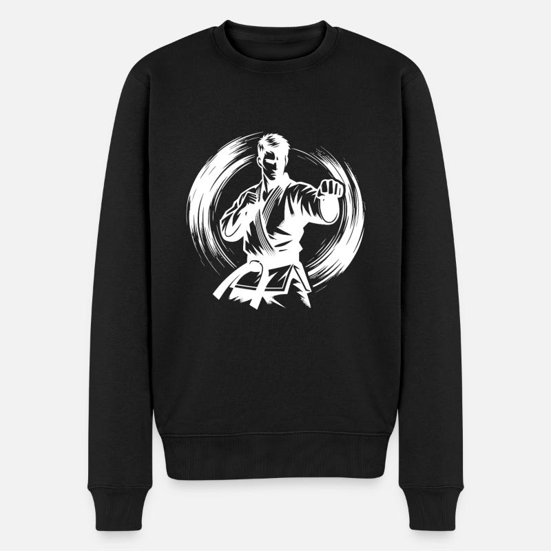 Asiatische Kampfkunst Selbstverteidigung Karate - Männer Premium Bio Pullover - Schwarz