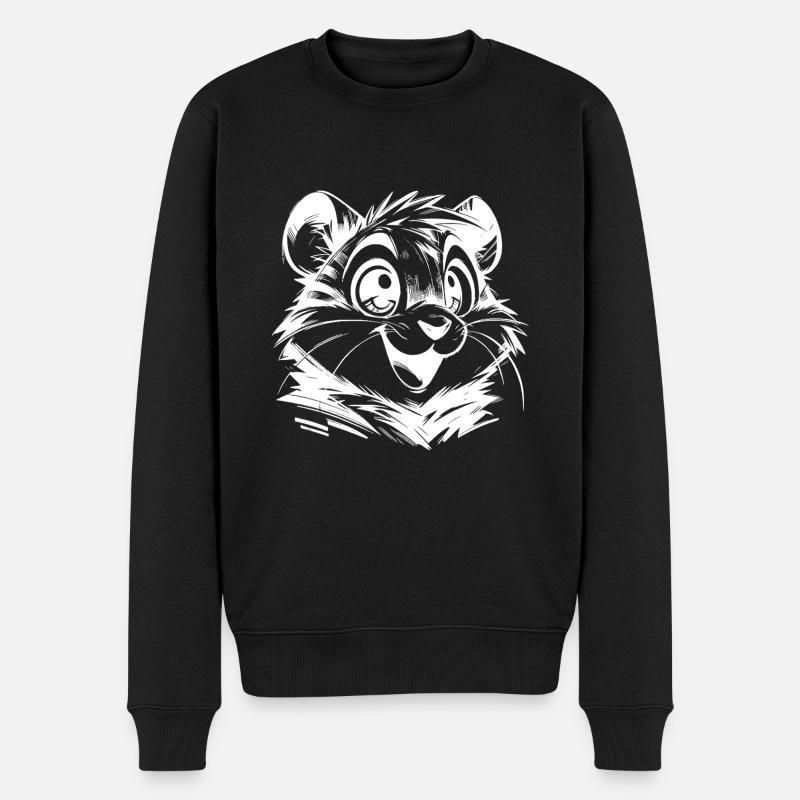 Petit hamster mignon charmeur souriant - Pull Premium bio Homme - noir
