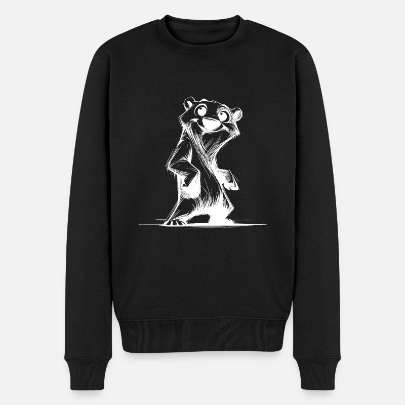 Niedlichkeit trifft Bleistift Eisbär Skizze - Männer Premium Bio Pullover - Schwarz