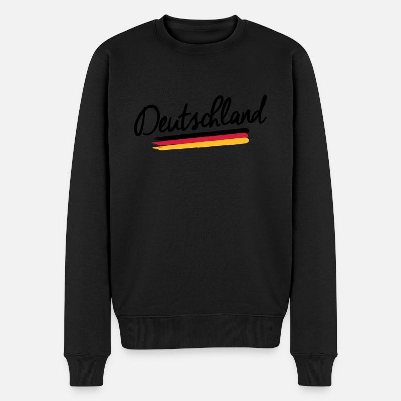 Deutschland - Germany - Bundesrepublik -Flagge BRD - Männer Premium Bio Pullover - Schwarz