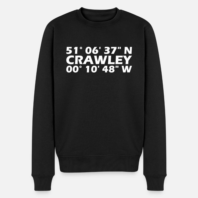 Crawley Koordinaten - Männer Premium Bio Pullover - Schwarz