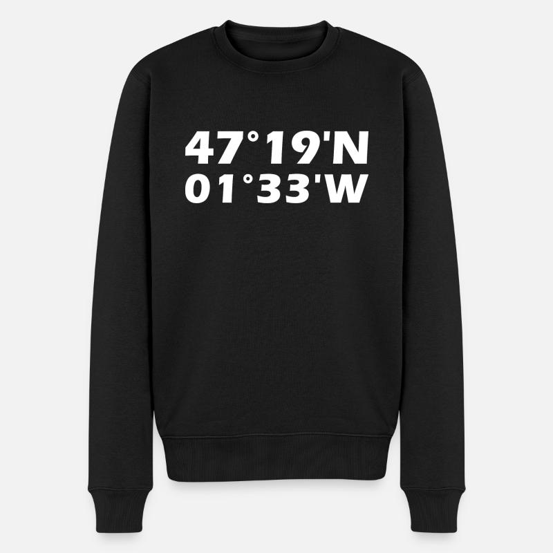 Coordonnées de Nantes - Pull Premium bio Homme - noir