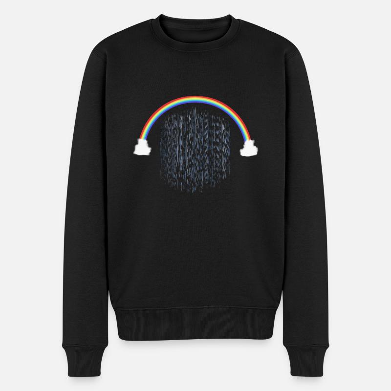 Arc-en-ciel avec motif de gouttes de pluie - Pull Premium bio Homme - noir