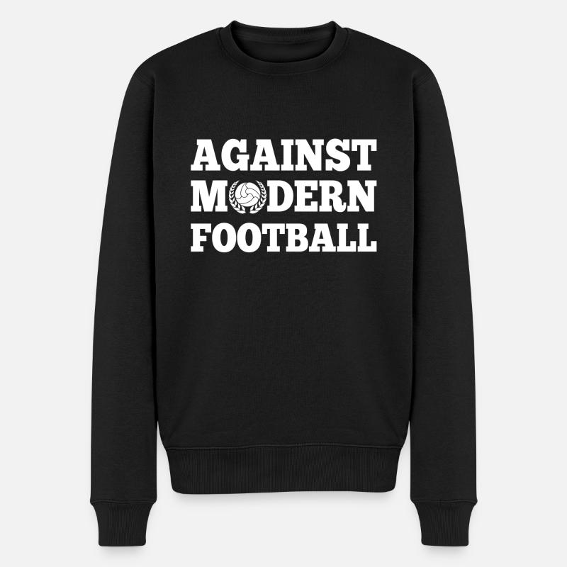 Gegen modernen Fußball - Männer Premium Bio Pullover - Schwarz