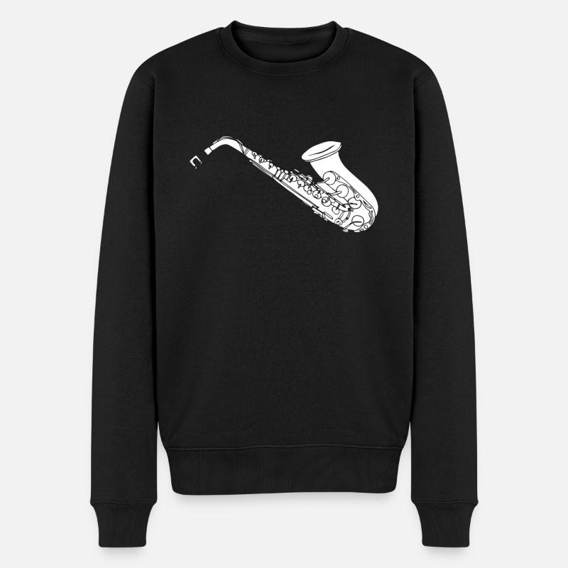 Sax saxophone saxophone - Pull Premium bio Homme - noir