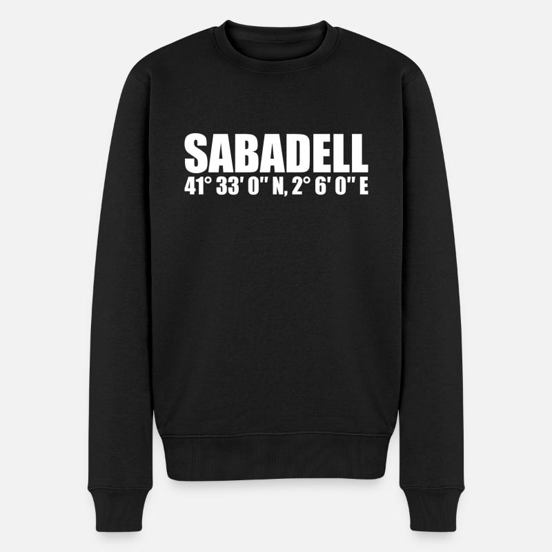Sabadell Koordinaten - Männer Premium Bio Pullover - Schwarz