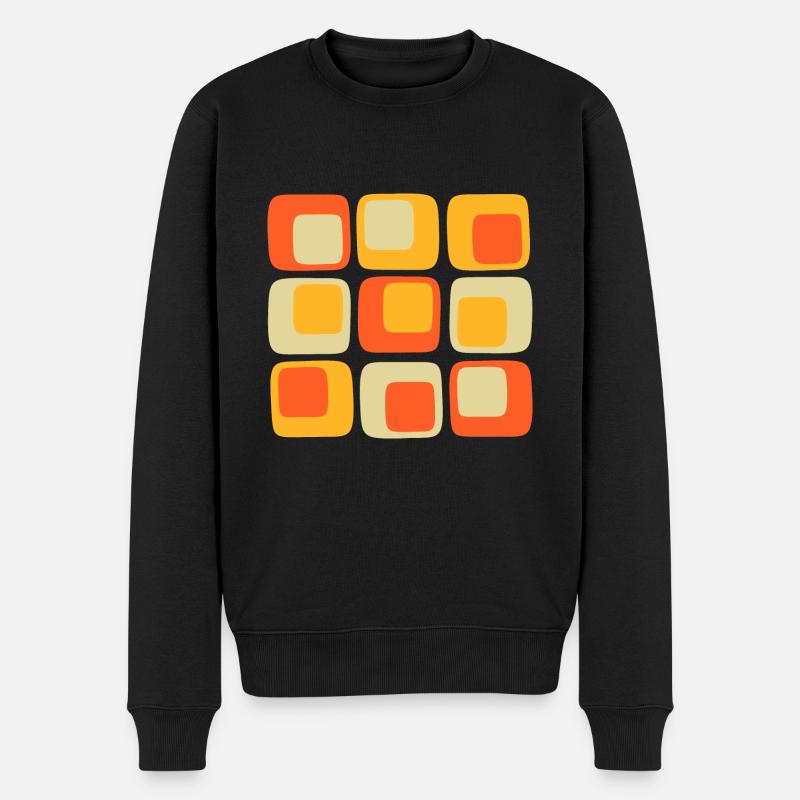 70er Jahre Muster - Männer Premium Bio Pullover - Schwarz