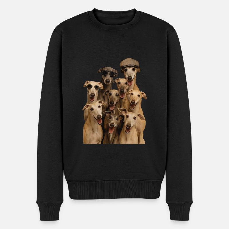 Windhund - Männer Premium Bio Pullover - Schwarz