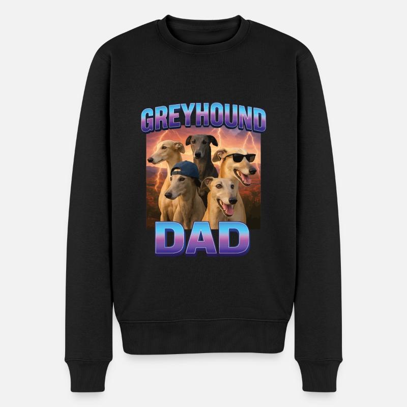 Windhund - Männer Premium Bio Pullover - Schwarz