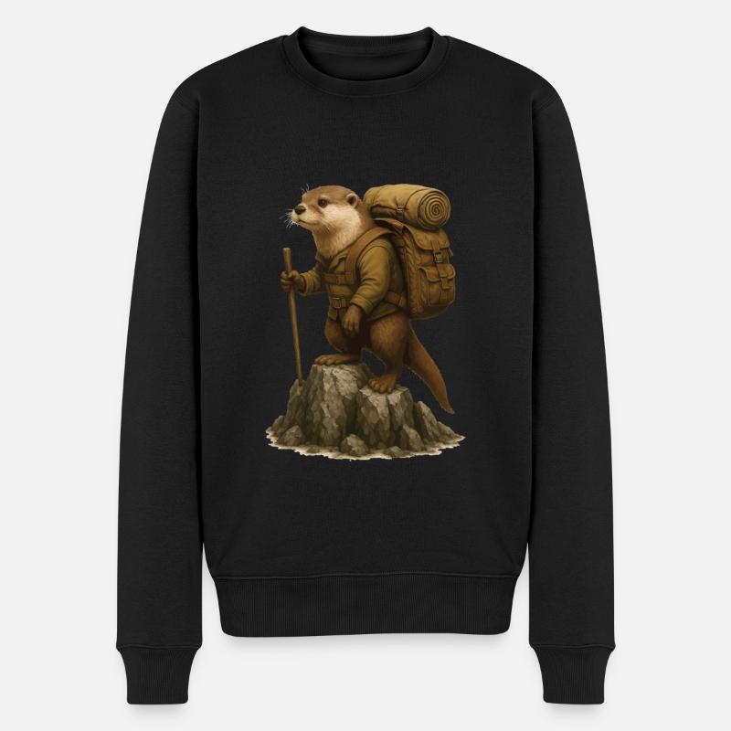 Randonnée avec les loutres - Pull Premium bio Homme - noir