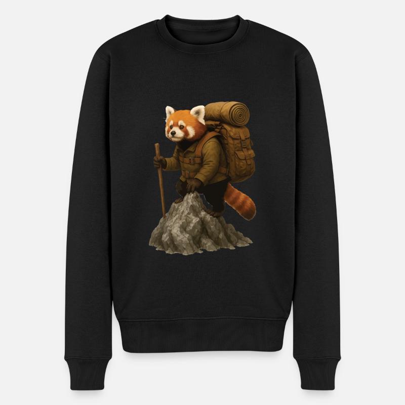 Randonnée panda roux - Pull Premium bio Homme - noir