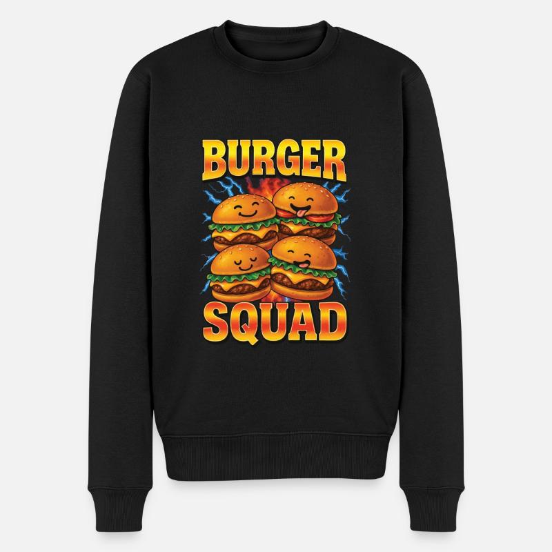 Burger - Männer Premium Bio Pullover - Schwarz