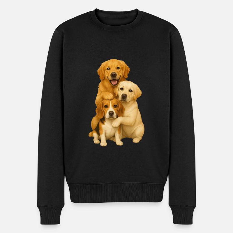 Golden Retriever Labrador Beagle - Männer Premium Bio Pullover - Schwarz
