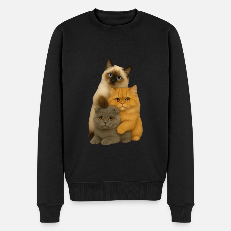 Birman Persian Fold - Männer Premium Bio Pullover - Schwarz
