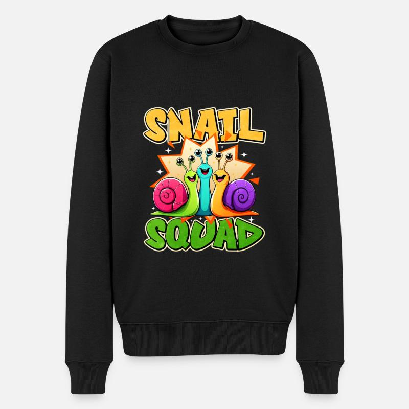 Schnecke - Männer Premium Bio Pullover - Schwarz