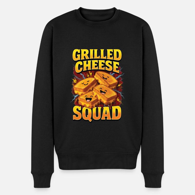 Gegrillter Käse - Männer Premium Bio Pullover - Schwarz