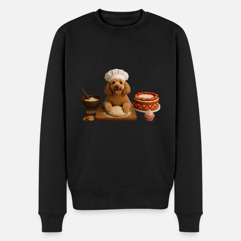 Caniche Gâteau Cuisson Biscuits - Pull Premium bio Homme - noir
