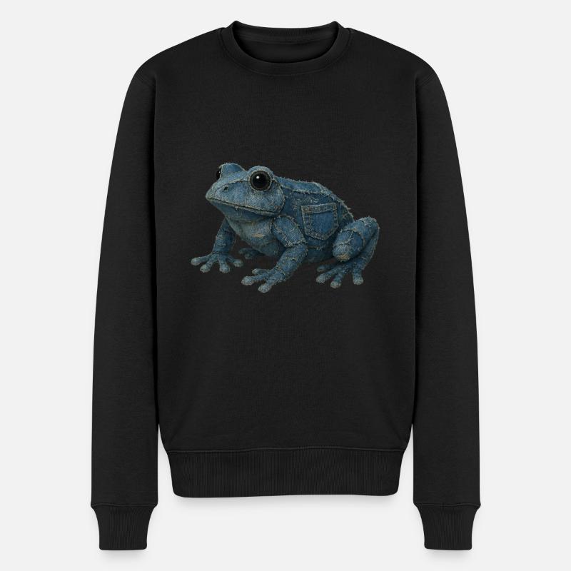Frosch Denim - Männer Premium Bio Pullover - Schwarz