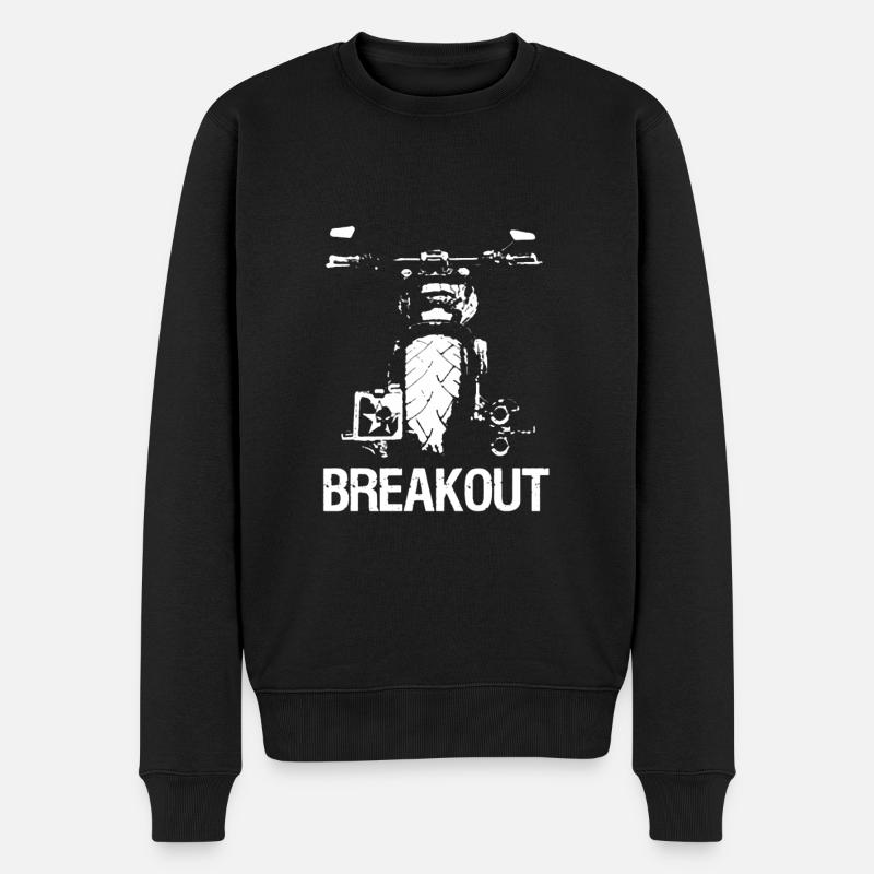 BREAKOUT - Chopper Softail Motorrad Vintage Biker - Männer Premium Bio Pullover - Schwarz