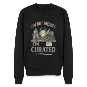 Antique collector Messy Curated - Men's Premium Organic Jumper - black - Front - Nico (187cm)
