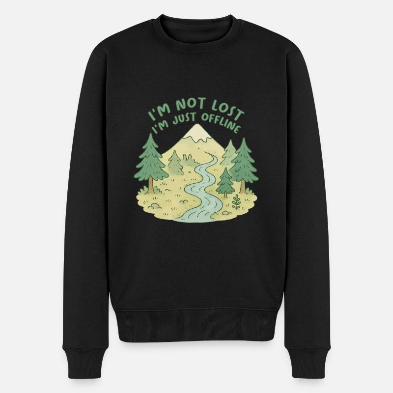 Ich Bin Nicht Verloren Ich Bin Nur Offline - Männer Premium Bio Pullover - Schwarz