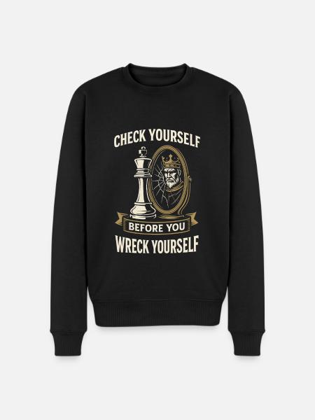 chess player board check yourself, - Men's Premium Organic Jumper - black