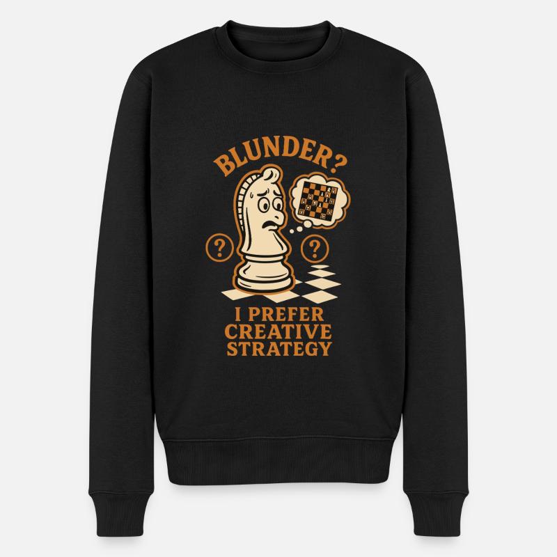 Blunder Kreative Strategie Schachspieler - Männer Premium Bio Pullover - Schwarz