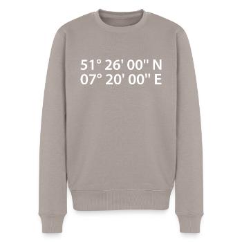 Witten coordinates - Men's Premium Organic Jumper - taupe - Front - Nico (187cm)