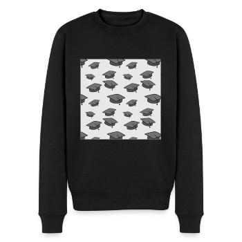Motifs de chapeau de graduation - Rentrée scolaire - Pull Premium bio Homme - noir - Devant - Nico (187cm)