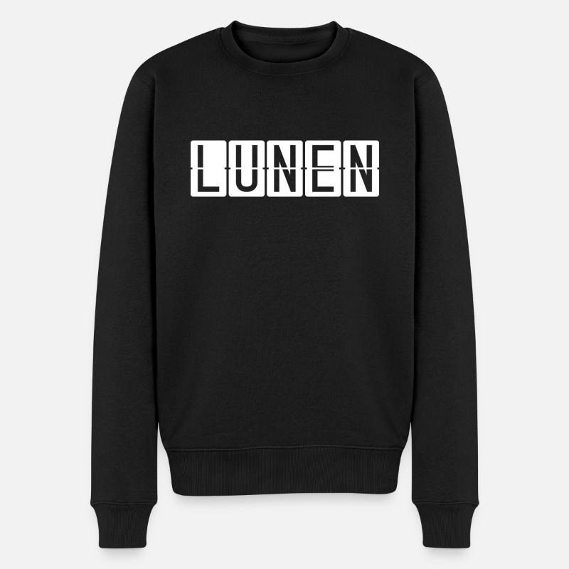 Lünen Flughafentafel - Männer Premium Bio Pullover - Schwarz