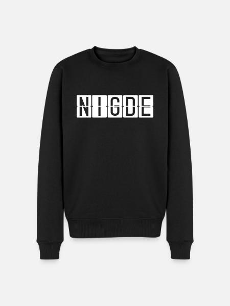 Niğde airport sign - Men's Premium Organic Jumper - black