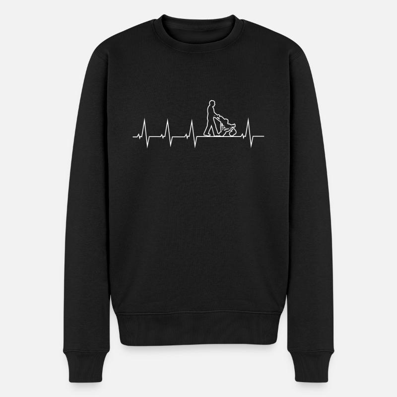 Walking Dad - Heartbeat - Pull Premium bio Homme - noir